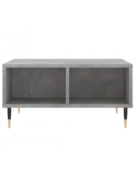 Tavolino da Salotto Grigio Cemento 60x60x30cm Legno Multistrato