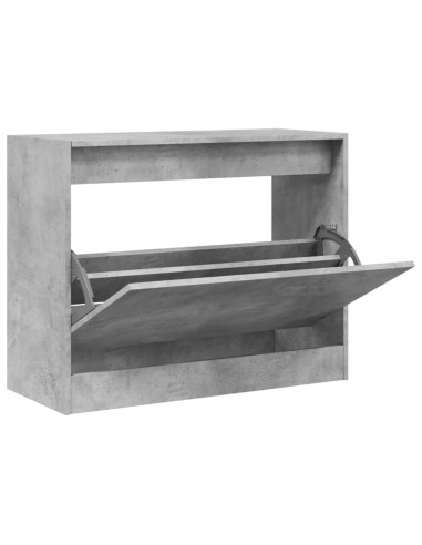 Scarpiera Grigio Cemento 80x34x63 cm in Legno Multistrato