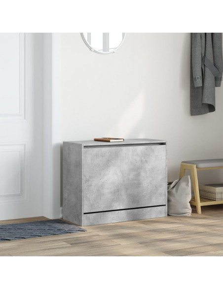 Scarpiera Grigio Cemento 80x34x63 cm in Legno Multistrato