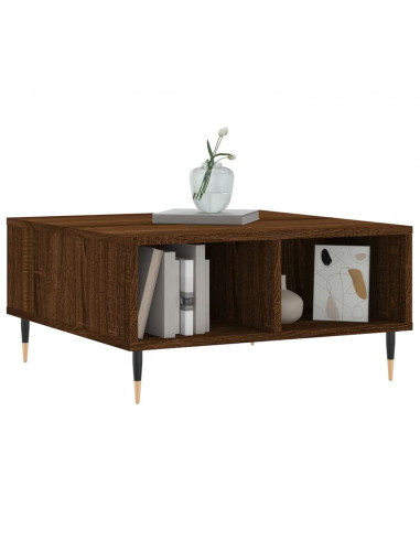 Tavolino da Salotto Rovere Marrone 60x60x30cm Legno Multistrato