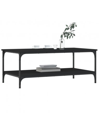 Tavolino da Salotto Nero 100x55x40 cm in Legno Multistrato