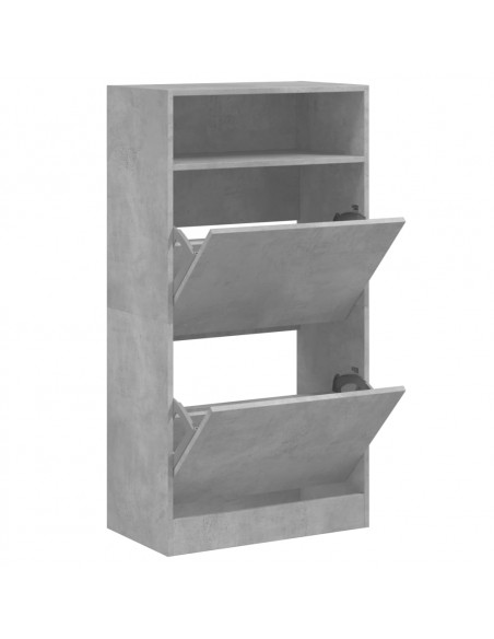 Scarpiera Grigio Cemento 60x34x116 cm in Legno Multistrato