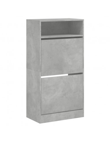 Scarpiera Grigio Cemento 60x34x116 cm in Legno Multistrato