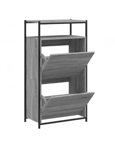 Scarpiera Grigio Sonoma 60x34x112 cm in Legno Multistrato