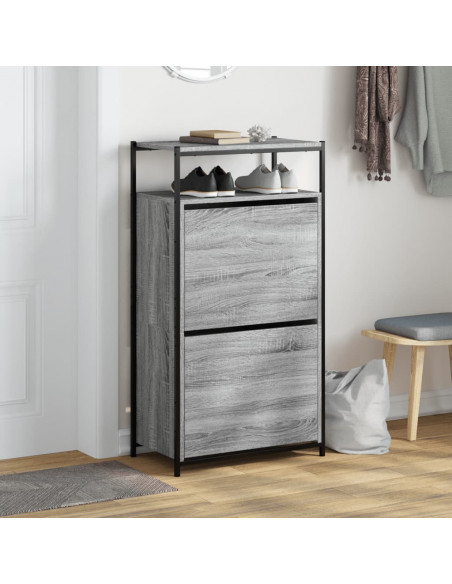 Scarpiera Grigio Sonoma 60x34x112 cm in Legno Multistrato