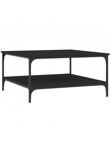 Tavolino da Salotto Nero 80x80x40 cm in Legno Multistrato