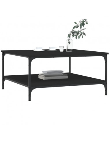 Tavolino da Salotto Nero 80x80x40 cm in Legno Multistrato