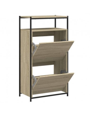 Scarpiera Rovere Sonoma 60x34x112 cm in Legno Multistrato