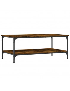 Tavolino da Salotto Rovere Fumo 100x55x40 cm Legno Multistrato 2