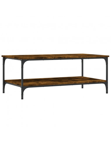 Tavolino da Salotto Rovere Fumo 100x55x40 cm Legno Multistrato