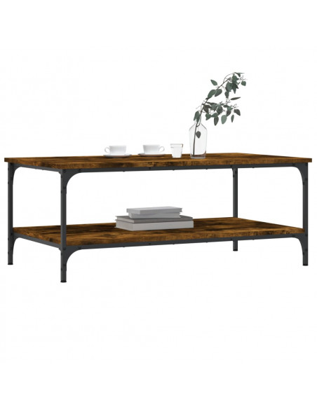 Tavolino da Salotto Rovere Fumo 100x55x40 cm Legno Multistrato