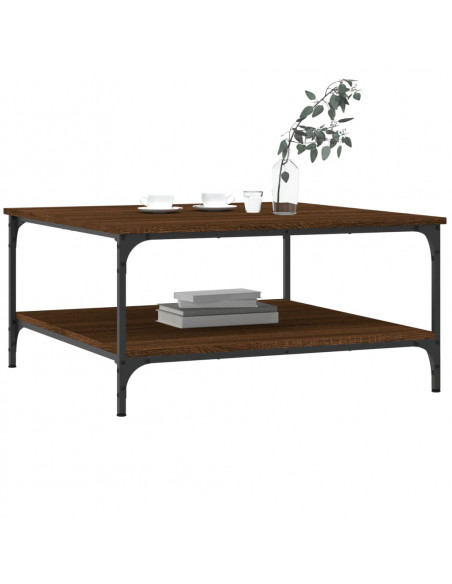Tavolino da Salotto Rovere Marrone 80x80x40cm Legno Multistrato