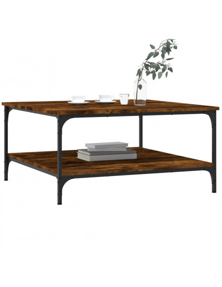 Tavolino da Salotto Rovere Fumo 80x80x40cm in Legno Multistrato