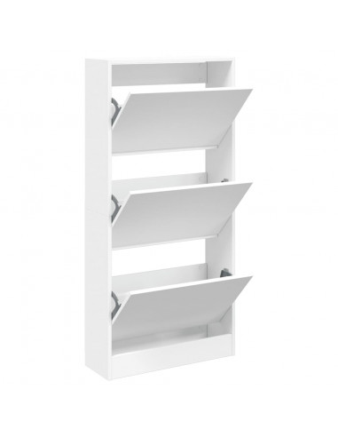 Scarpiera Bianca 60x21x125,5 cm in Legno Multistrato