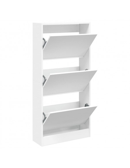 Scarpiera Bianca 60x21x125,5 cm in Legno Multistrato