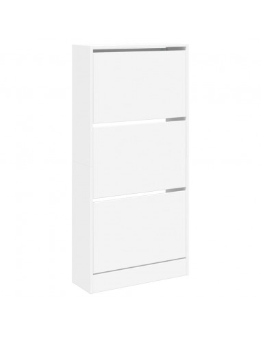 Scarpiera Bianca 60x21x125,5 cm in Legno Multistrato