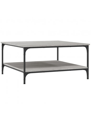 Tavolino da Salotto Grigio Sonoma 80x80x40 cm Legno Multistrato