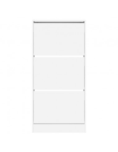 Scarpiera Bianca 60x21x125,5 cm in Legno Multistrato