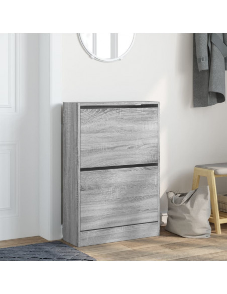 Scarpiera Grigio Sonoma 60x21x87,5 cm in Legno Multistrato