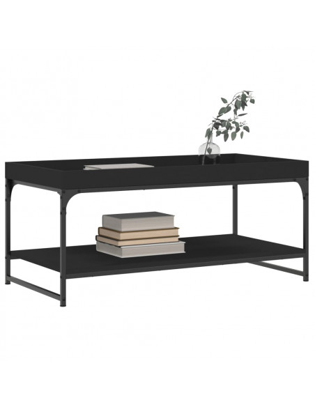 Tavolino da Salotto Nero 100x49x45 cm in Legno Multistrato