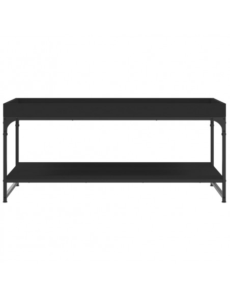 Tavolino da Salotto Nero 100x49x45 cm in Legno Multistrato