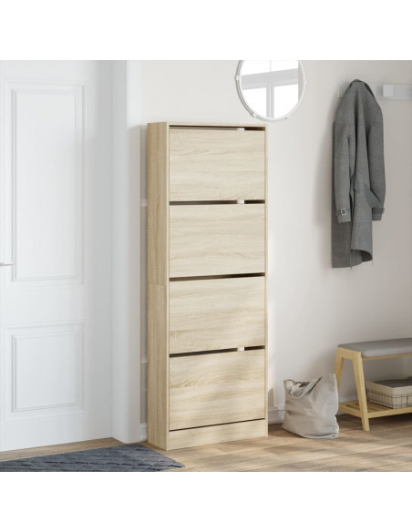 Scarpiera Rovere Sonoma 60x21x163,5 cm in Legno Multistrato
