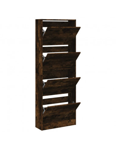 Scarpiera Rovere Fumo 60x21x163,5 cm in Legno Multistrato