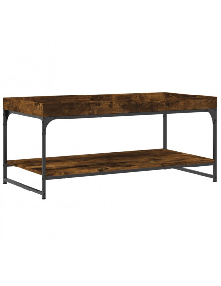 Tavolino da Salotto Rovere Fumo 100x49x45 cm Legno Multistrato