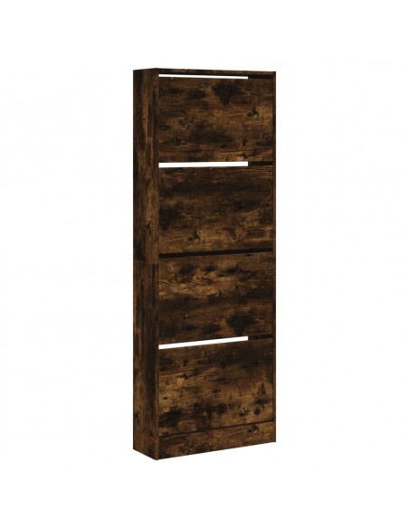 Scarpiera Rovere Fumo 60x21x163,5 cm in Legno Multistrato