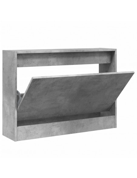 Scarpiera Grigio Cemento 80x21x57 cm in Legno Multistrato