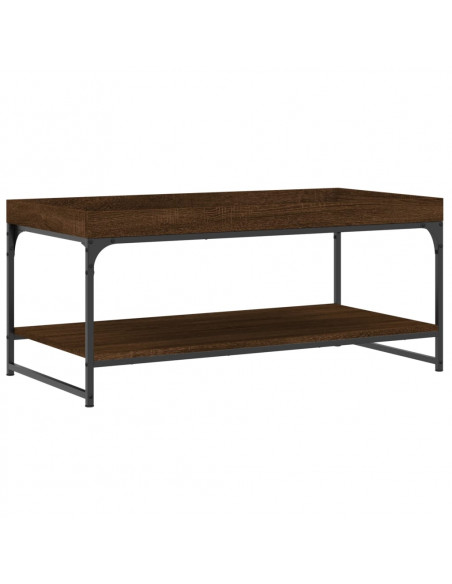 Tavolino Salotto Rovere Marrone 100x49x45 cm Legno Multistrato