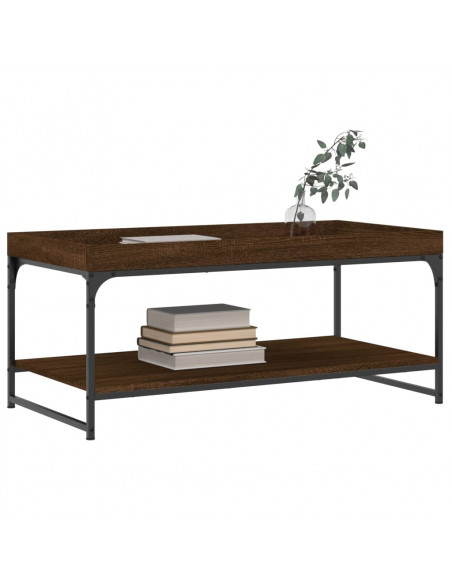 Tavolino Salotto Rovere Marrone 100x49x45 cm Legno Multistrato