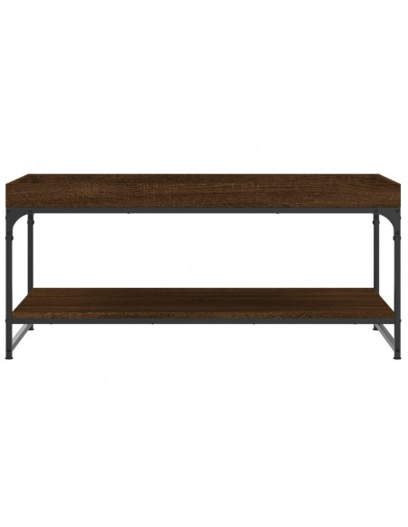 Tavolino Salotto Rovere Marrone 100x49x45 cm Legno Multistrato