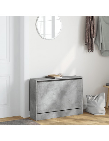 Scarpiera Grigio Cemento 80x21x57 cm in Legno Multistrato