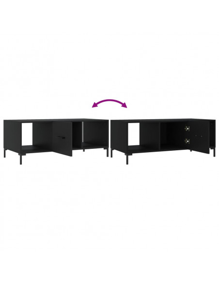 Tavolino da Salotto Nero 102x50x40 cm in Legno Multistrato