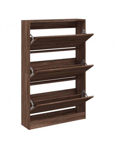 Scarpiera Rovere Marrone 80x21x125,5 cm in Legno Multistrato