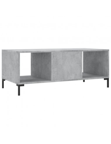 Tavolino Salotto Grigio Cemento 102x50x40 cm Legno Multistrato