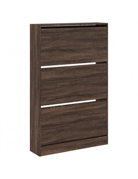 Scarpiera Rovere Marrone 80x21x125,5 cm in Legno Multistrato