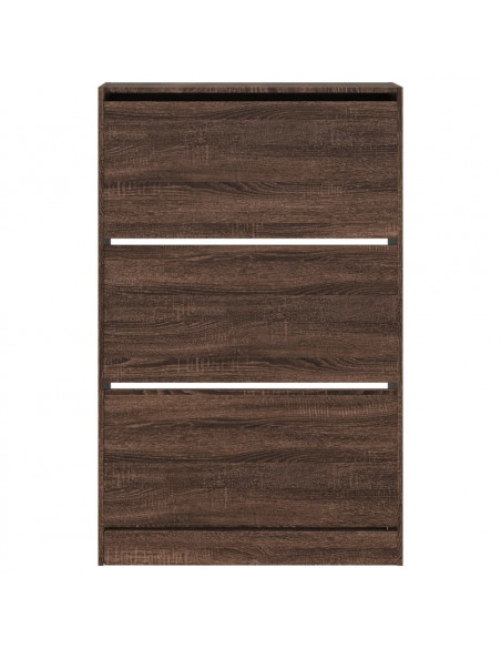 Scarpiera Rovere Marrone 80x21x125,5 cm in Legno Multistrato