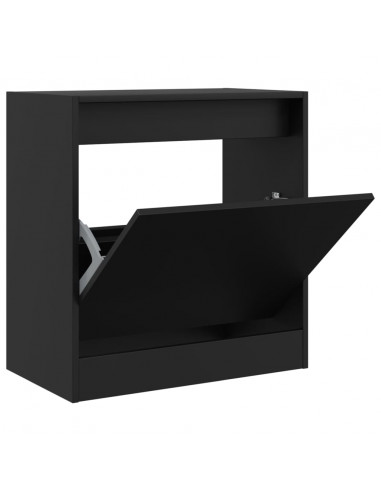 Scarpiera Nera 60x34x63,5 cm in Legno Multistrato