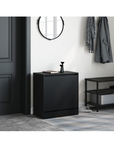 Scarpiera Nera 60x34x63,5 cm in Legno Multistrato