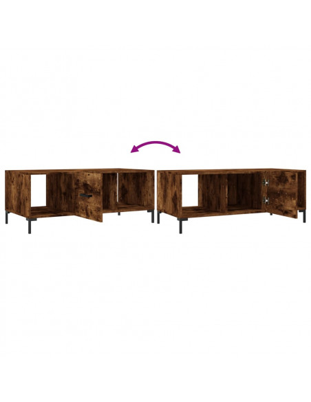 Tavolino da Salotto Rovere Fumo 102x50x40 cm Legno Multistrato