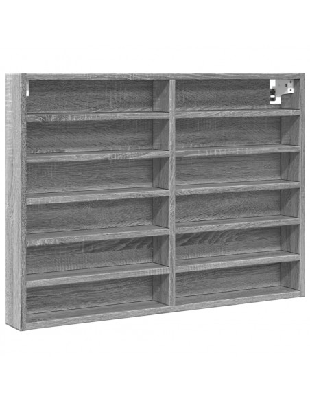 Armadietto Vetrina Grigio Sonoma 80x8,5x58 cm Legno Multistrato