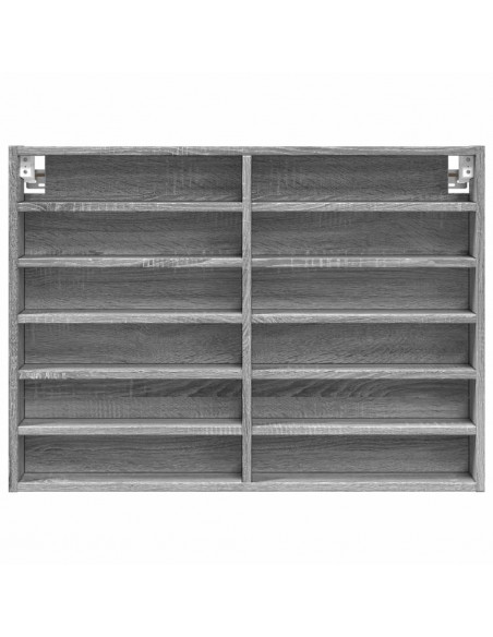 Armadietto Vetrina Grigio Sonoma 80x8,5x58 cm Legno Multistrato