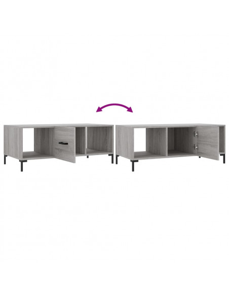 Tavolino da Salotto Grigio Sonoma 102x50x40cm Legno Multistrato