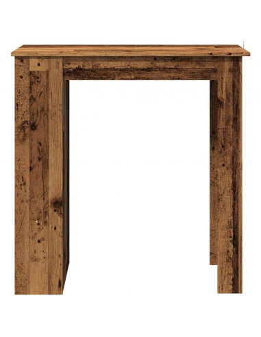 Tavolo da Bar con Ripiano Legno Antico 102x50x103,5 cm