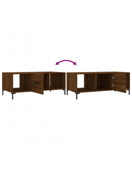 Tavolino Salotto Rovere Marrone 102x50x40 cm Legno Multistrato