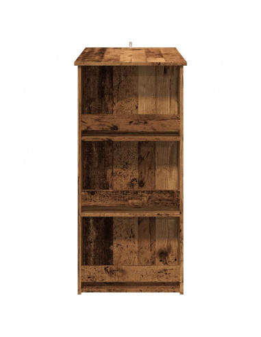 Tavolo da Bar con Ripiano Legno Antico 102x50x103,5 cm