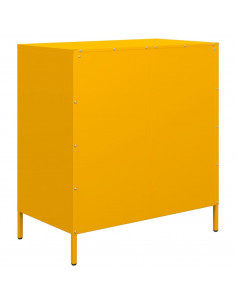 Credenza Giallo Senape 68x39x73,5 cm Acciaio Laminato a Freddo 2