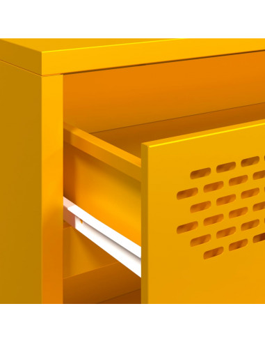 Credenza Giallo Senape 68x39x73,5 cm Acciaio Laminato a Freddo